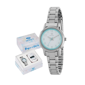 Reloj para niña analógico más auriculares Bluetooth