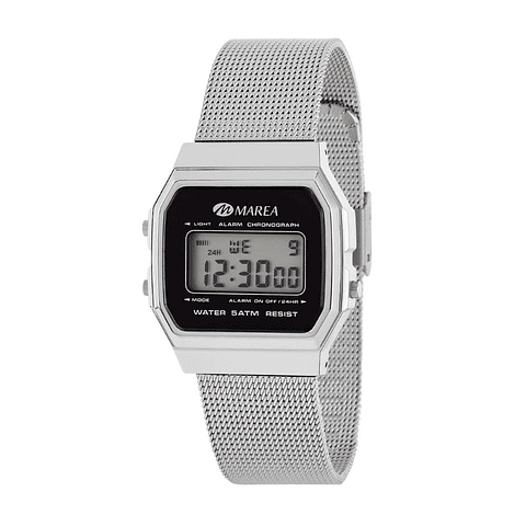 Reloj digital pantalla LCD color negro