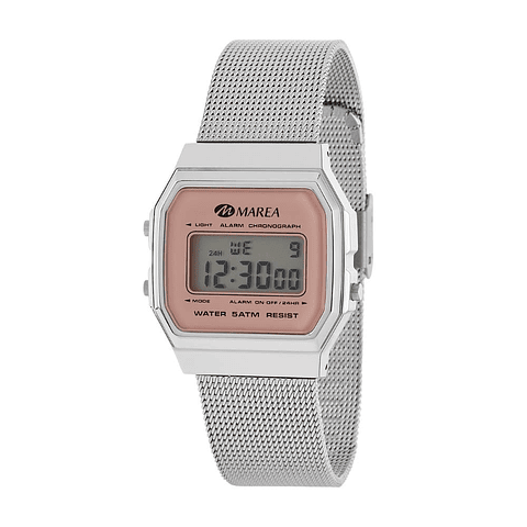Reloj digital pantalla LCD color rosa