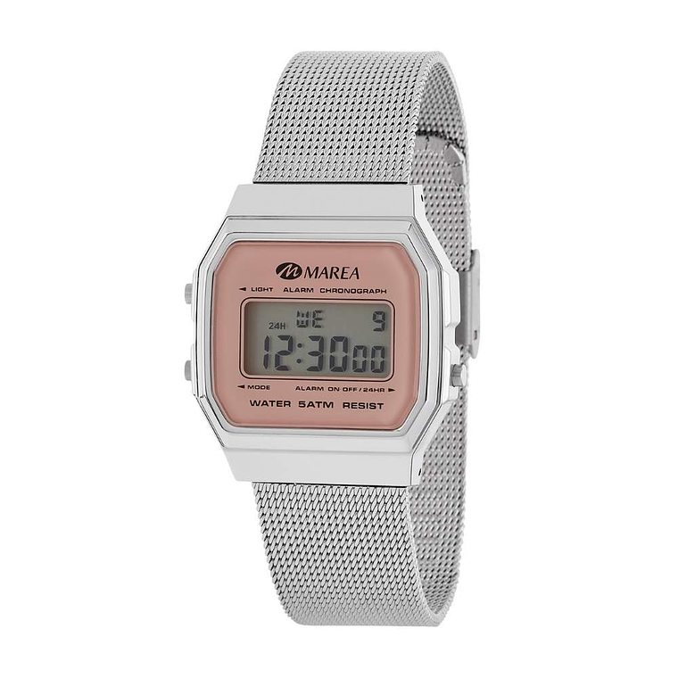Reloj digital pantalla LCD color rosa 1
