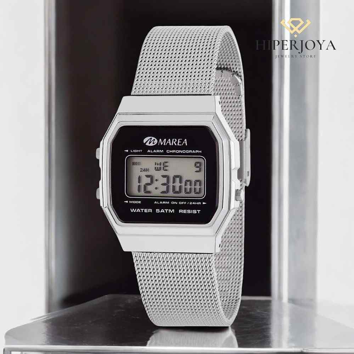 Reloj digital pantalla LCD color negro 3