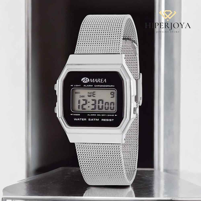 Reloj digital pantalla LCD color negro 3