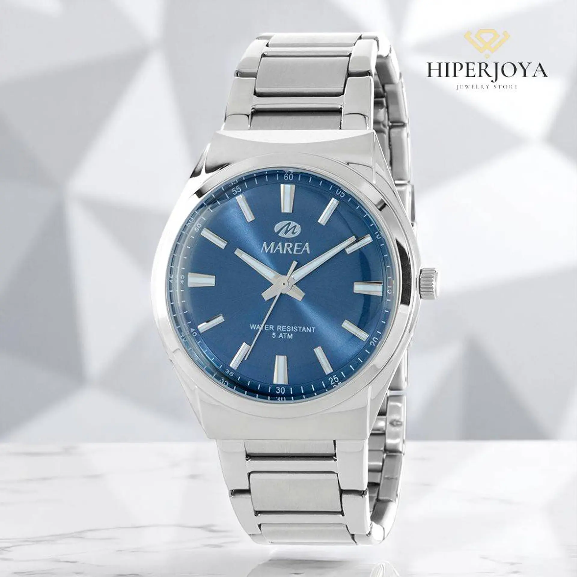 Reloj con la esfera azul y acero para caballero  3