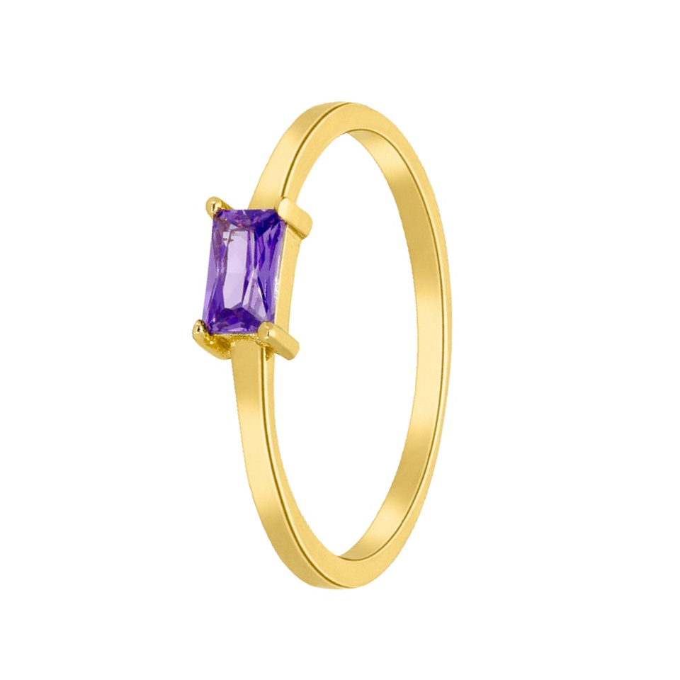Anillo con circonita violeta  1