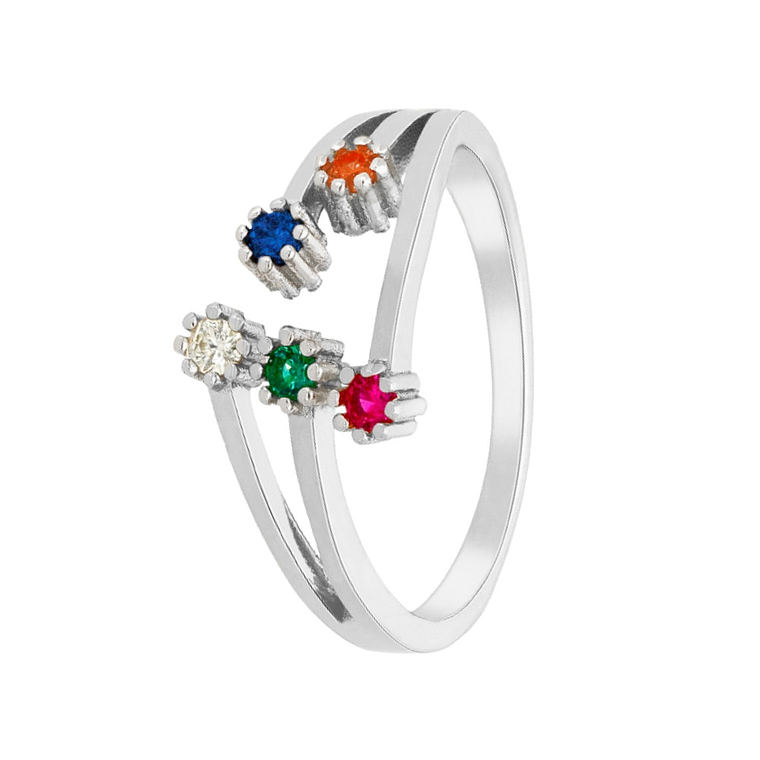 Anillo con circonitas multicolor  1