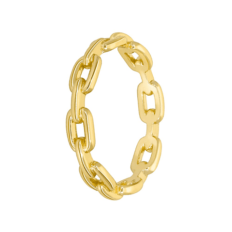 Anillo de eslabones con baño de oro 