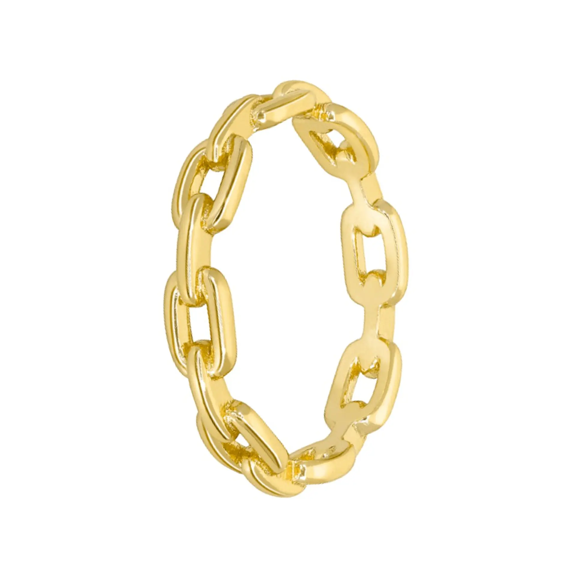 Anillo de eslabones con baño de oro  1