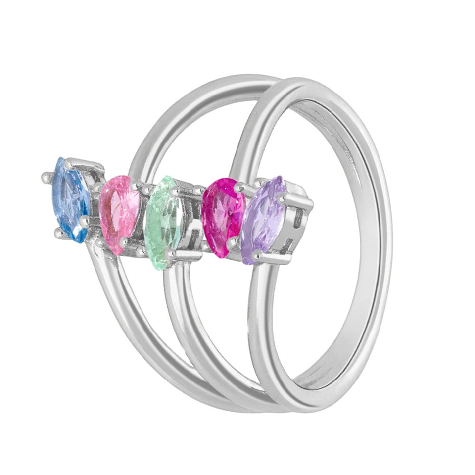 Anillo con piedras multicolor  1