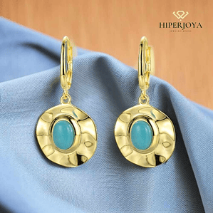 Pendientes amazonita con piedra natural 