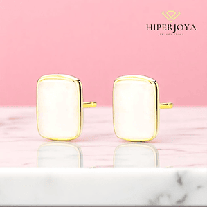 Pendientes de piedra luna rectangular