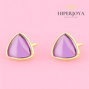 Pendientes de piedra natural amatista 