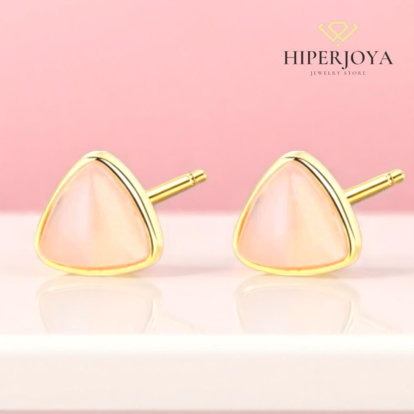 Pendientes de piedra natural cuarzo rosa  2