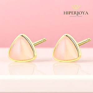 Pendientes de piedra natural cuarzo rosa 