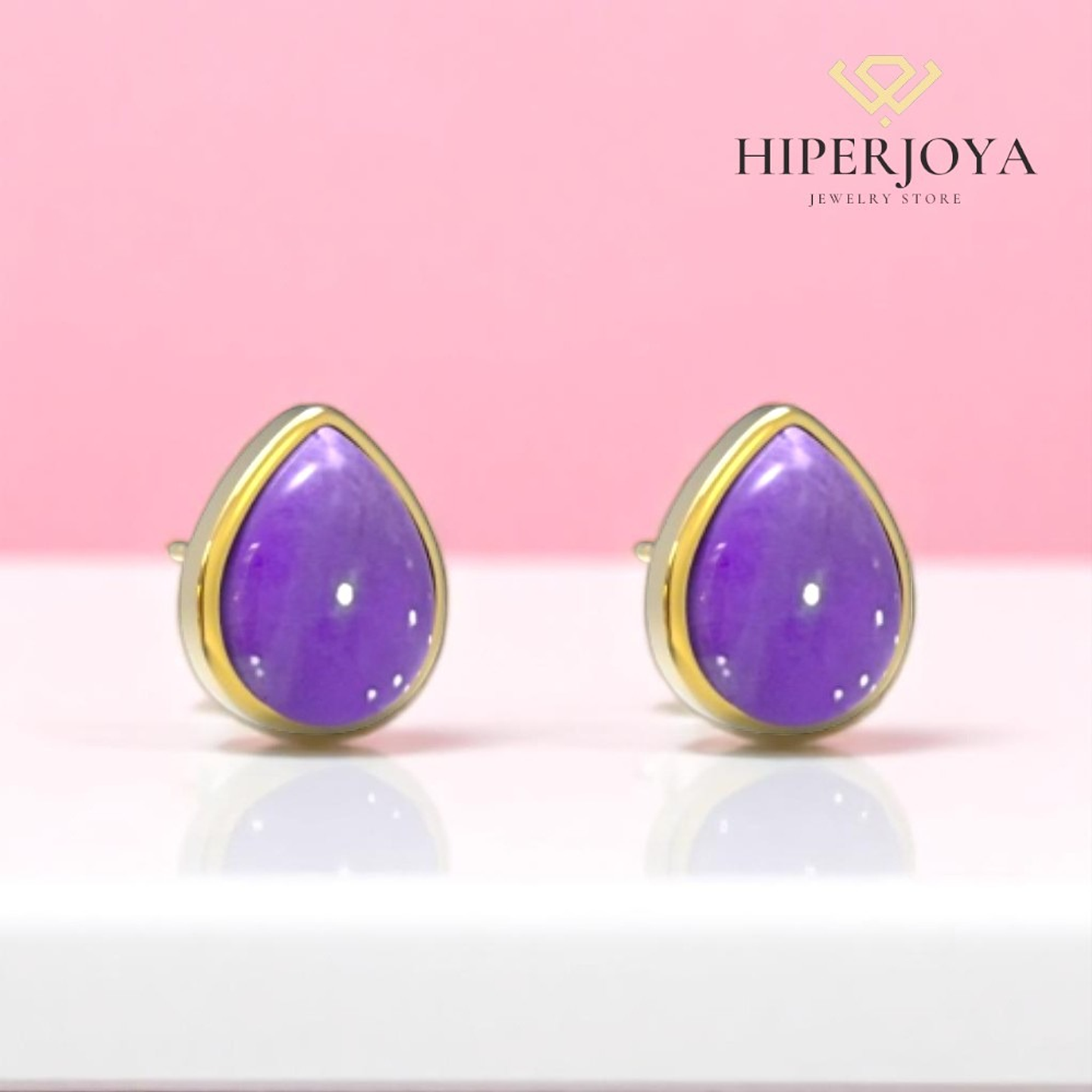 Pendientes de piedra natural amatista 2