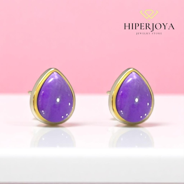 Pendientes de piedra natural amatista 2