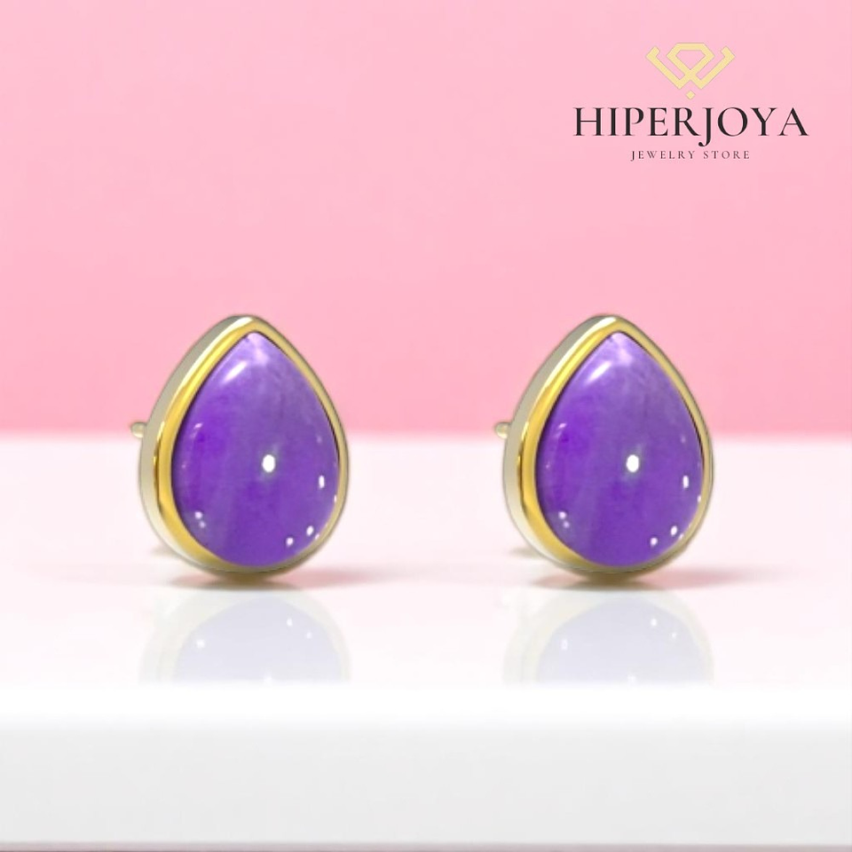 Pendientes de piedra natural amatista 2