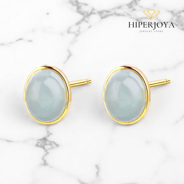 Pendiente de piedra natural aguamarina  2