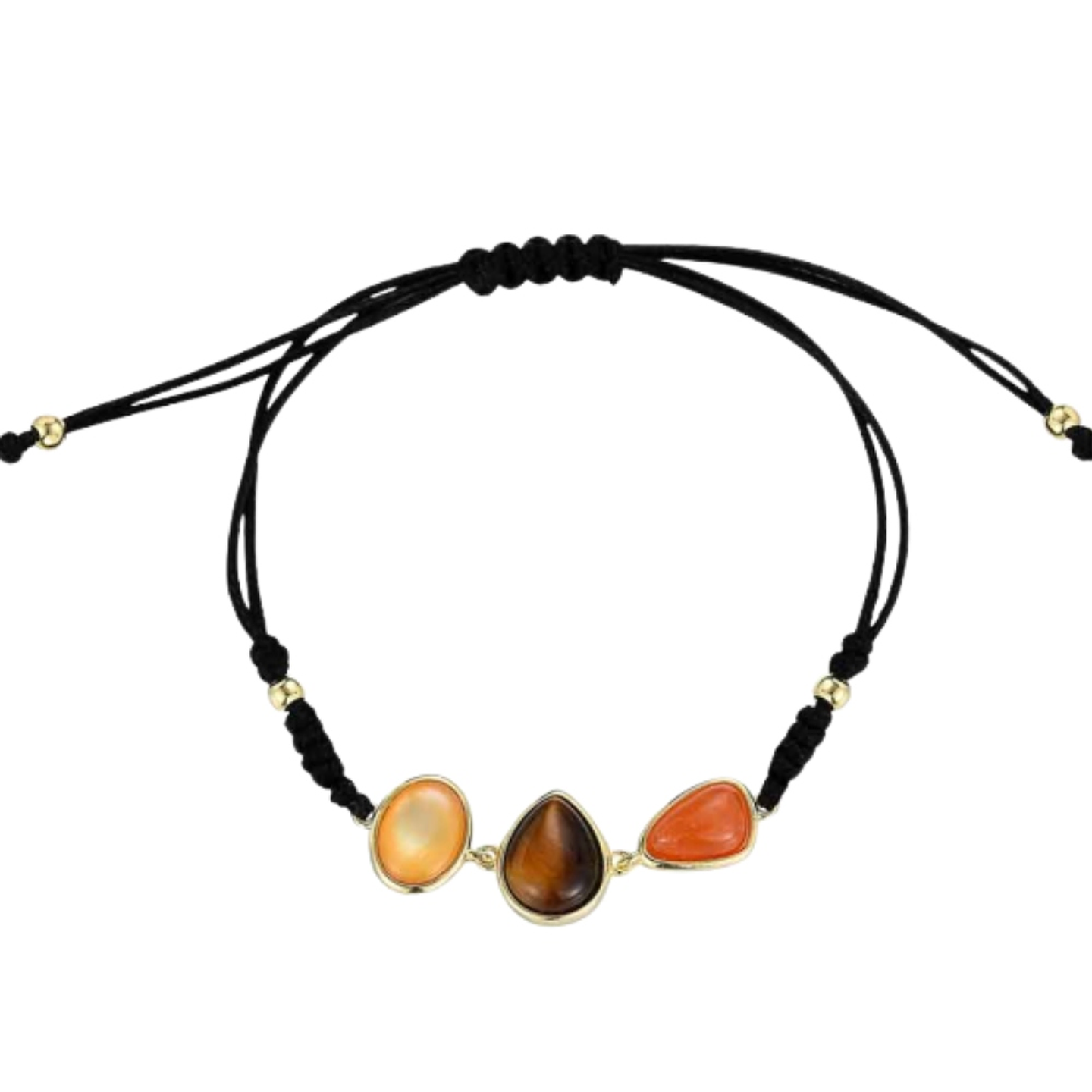 Pulsera de piedra natural aventurina naranja, ojo de tigre y madre perla 1