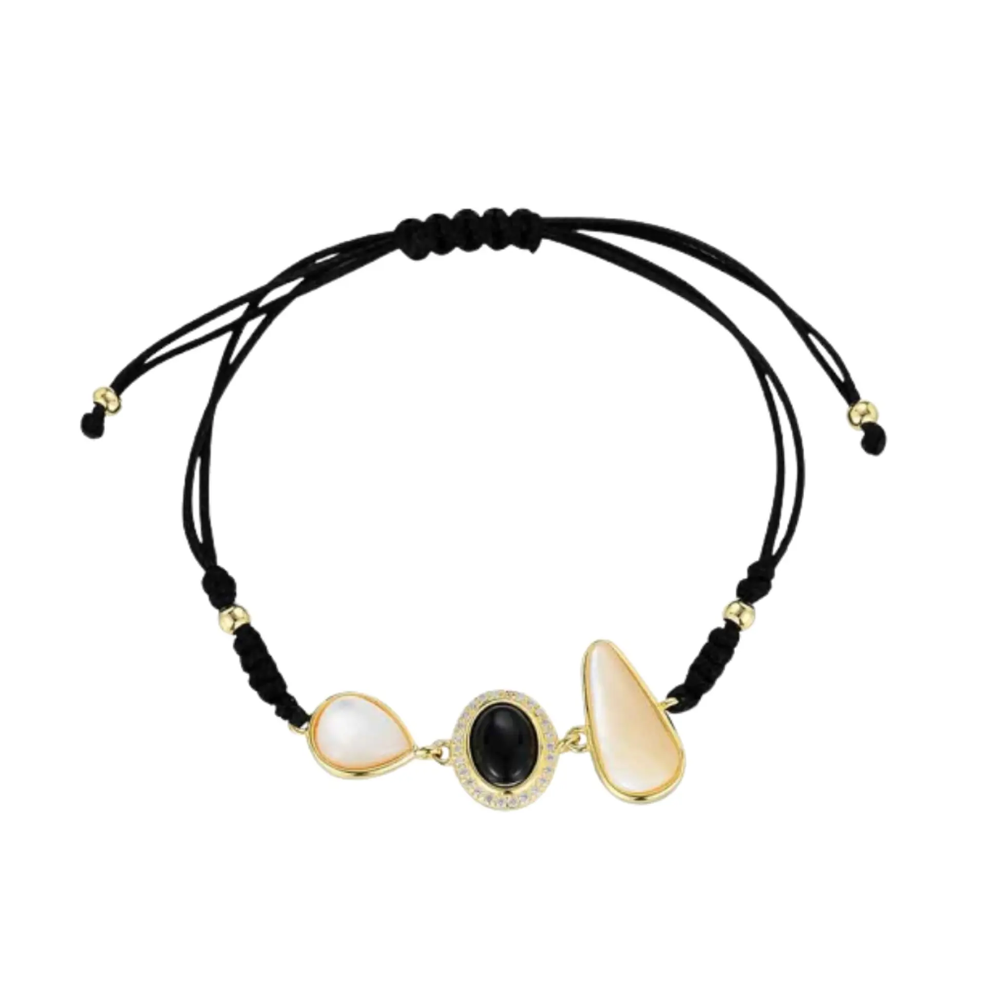 Pulsera de piedra natural madre perla y ónix 1