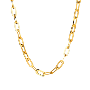 Collar de acero chapado forzado oval 