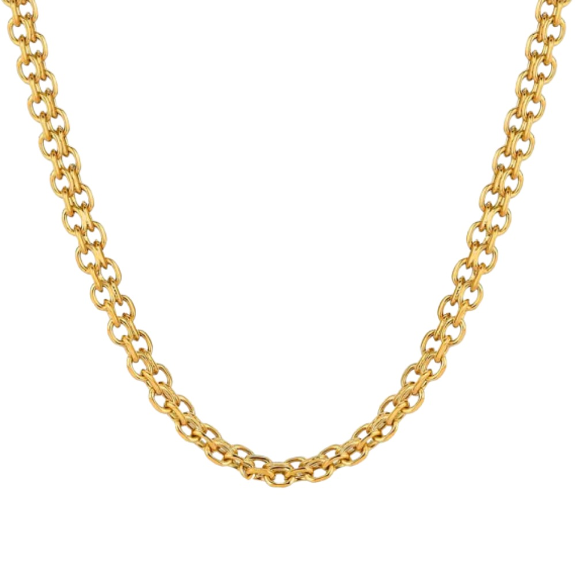 Collar forzado acero con baño de oro  1