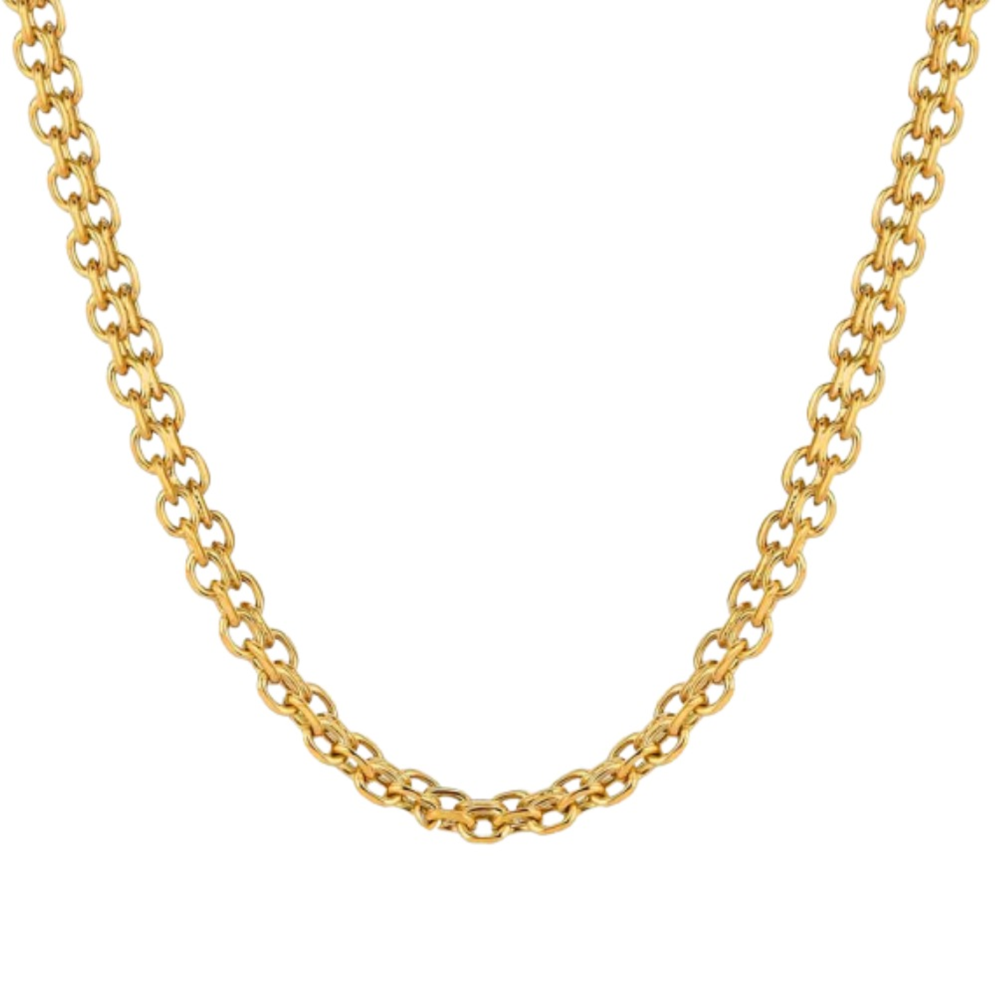 Collar forzado acero con baño de oro  1