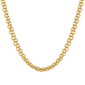 Collar forzado acero con baño de oro 