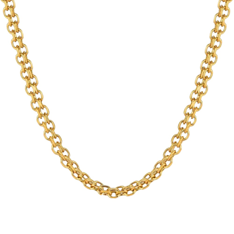 Collar forzado acero con baño de oro  1