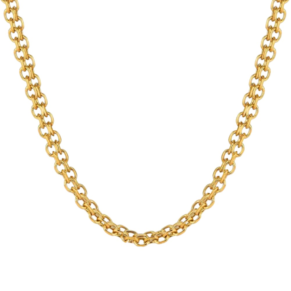 Collar forzado acero con baño de oro  1