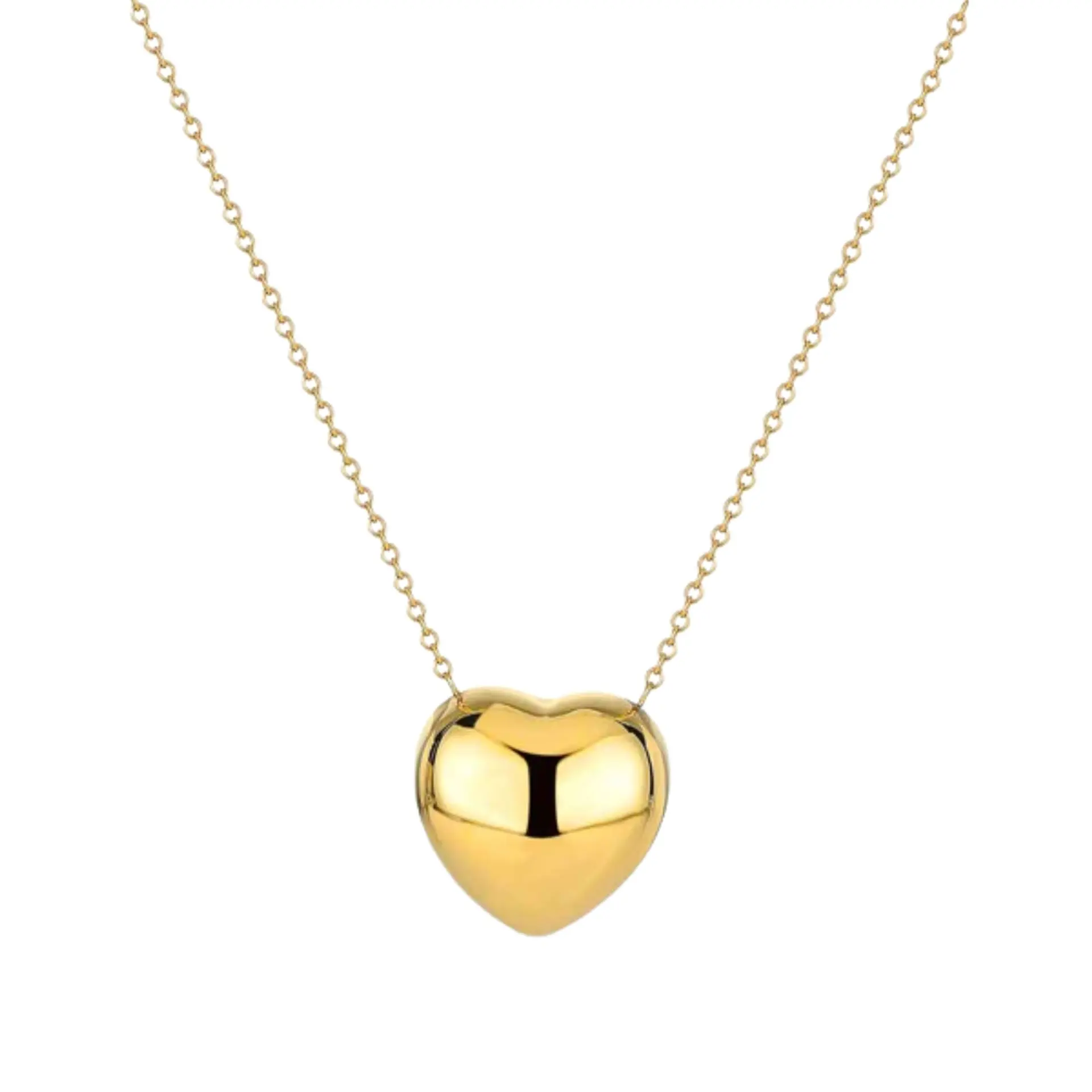Collar de corazón acero y baño de oro  1