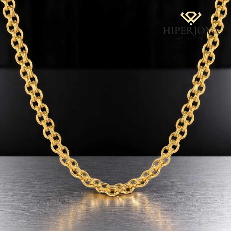 Collar forzado acero con baño de oro  2