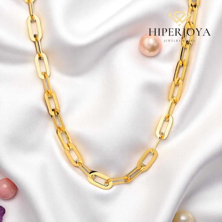 Collar de acero chapado forzado oval  2