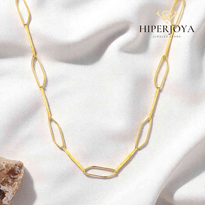 Collar de acero y baño de oro 