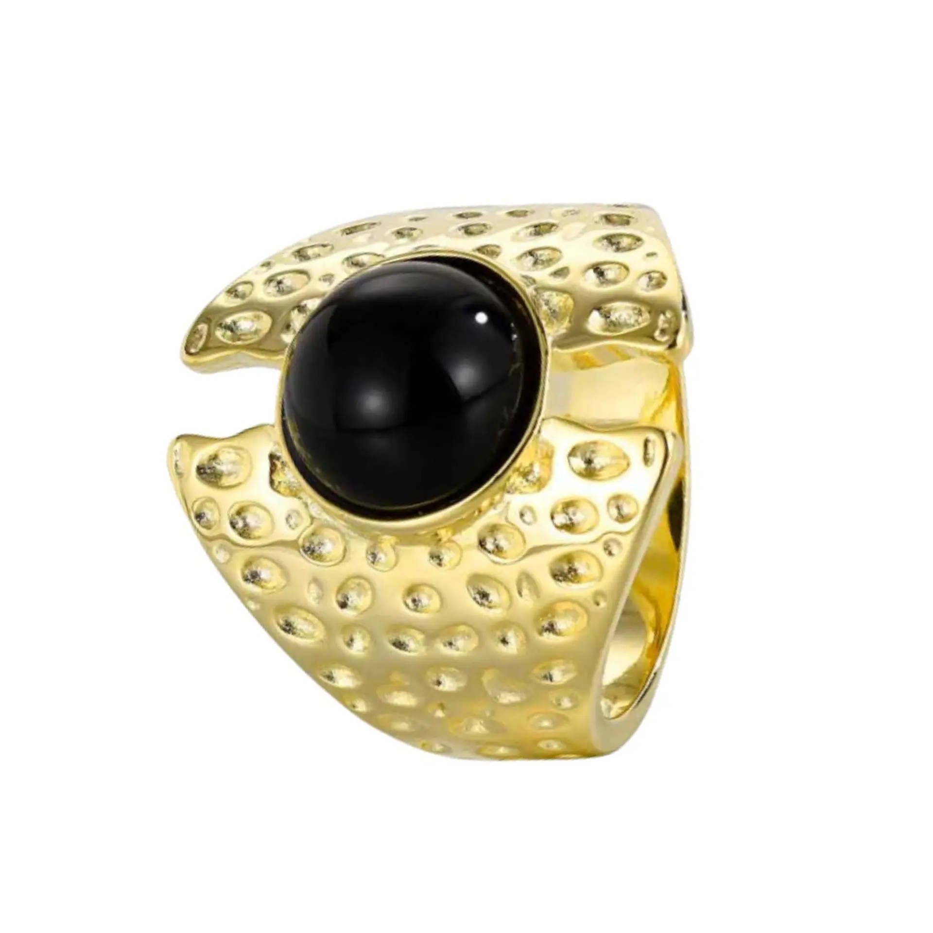 Anillo de piedra ónix redondo natural 1