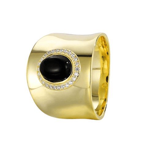 Anillo de piedra natural ónix oval 