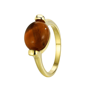 Anillo de piedra natural ojo de tigre oval 