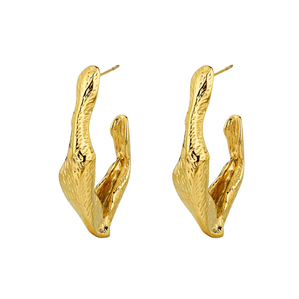 Pendientes de acero con baño de oro