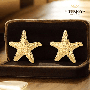 Pendientes estrella de mar acero 