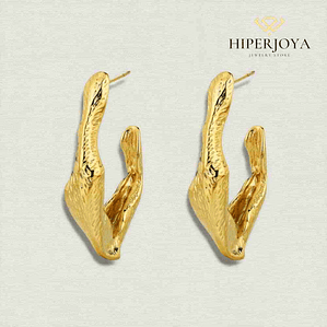 Pendientes de acero con baño de oro