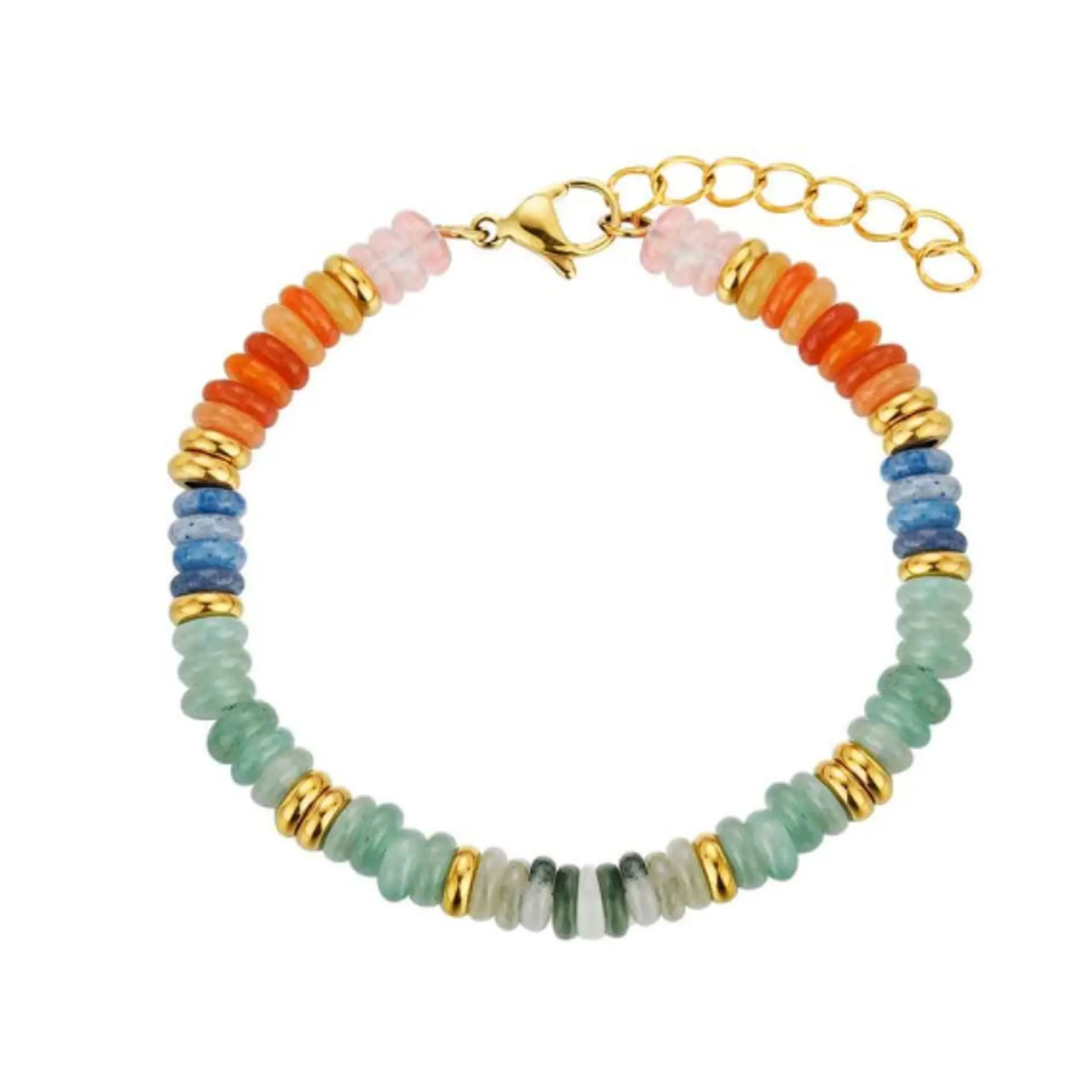 Pulsera de piedras semipreciosa y acero  1