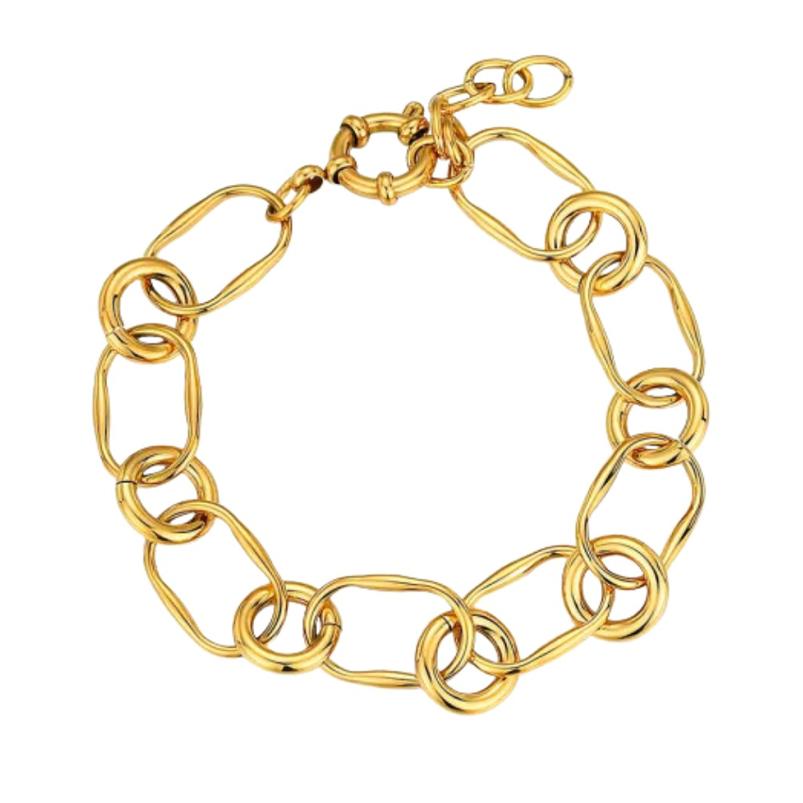 Pulsera de acero eslabones combinados 1