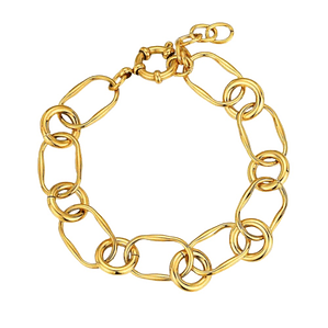 Pulsera de acero eslabones combinados