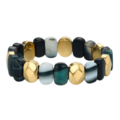 Brazalete con piedras semipreciosas unakita 