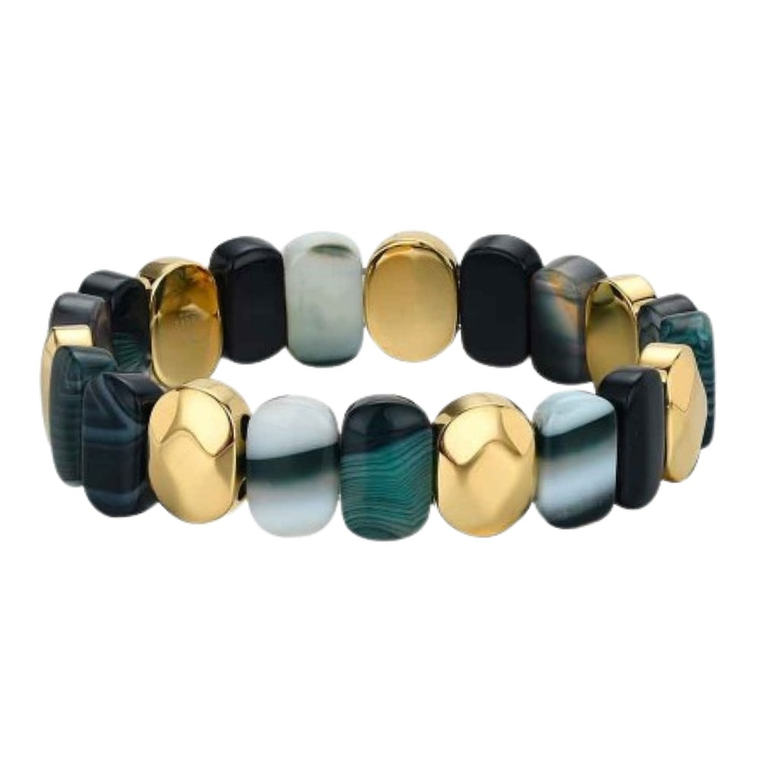 Brazalete con piedras semipreciosas unakita  1