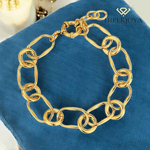 Pulsera de acero eslabones combinados