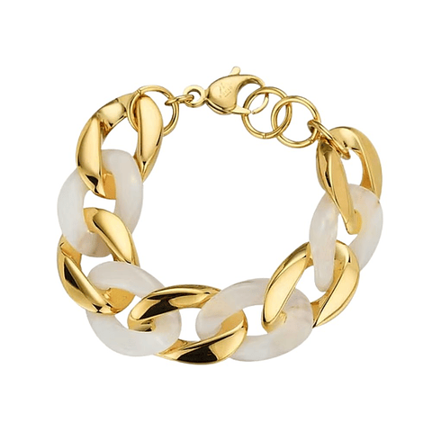 Pulsera acero barbado blanco 