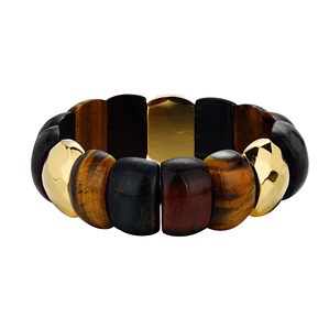 Pulsera de acero con piedras semipreciosas ojo de tigre