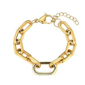 Pulsera de acero con eslabones combinados 
