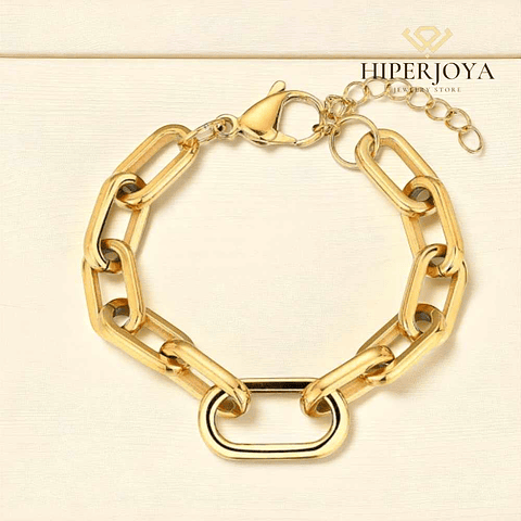 Pulsera de acero con eslabones combinados 