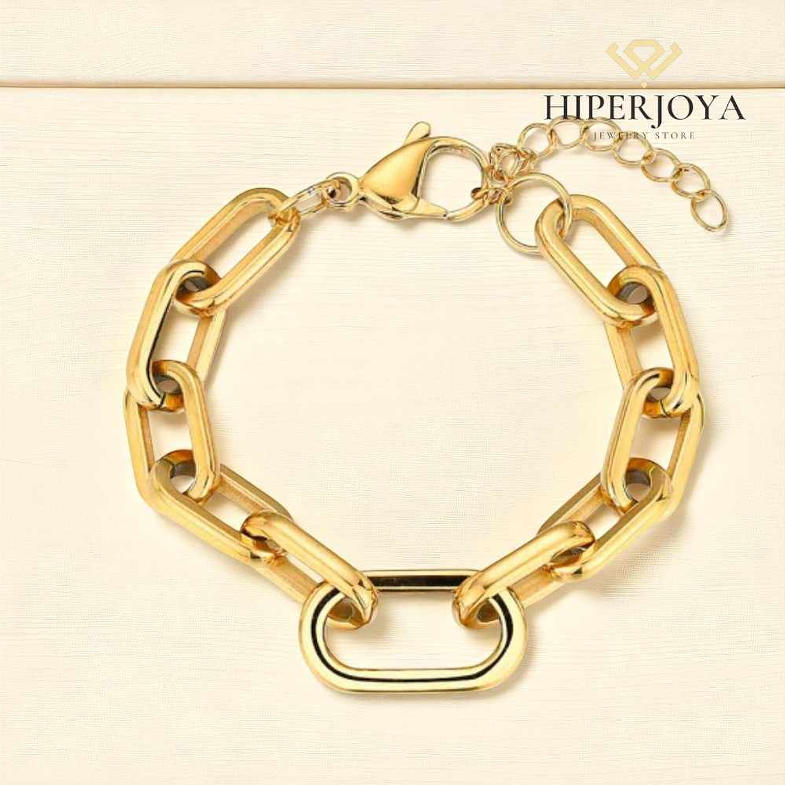 Pulsera de acero con eslabones combinados  2